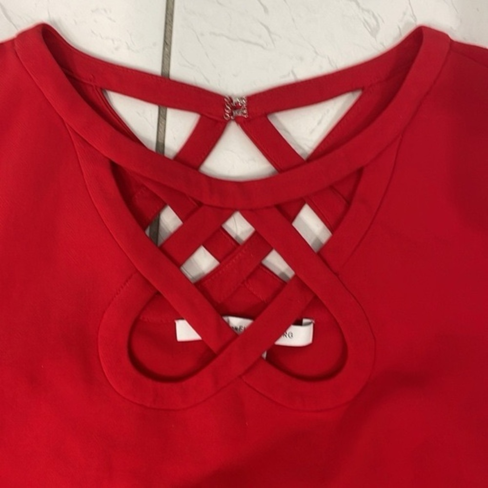 DIANE VON FURSTANBURG DVF Poppy Red Carmen Cutout Mini - Picture 11 of 12